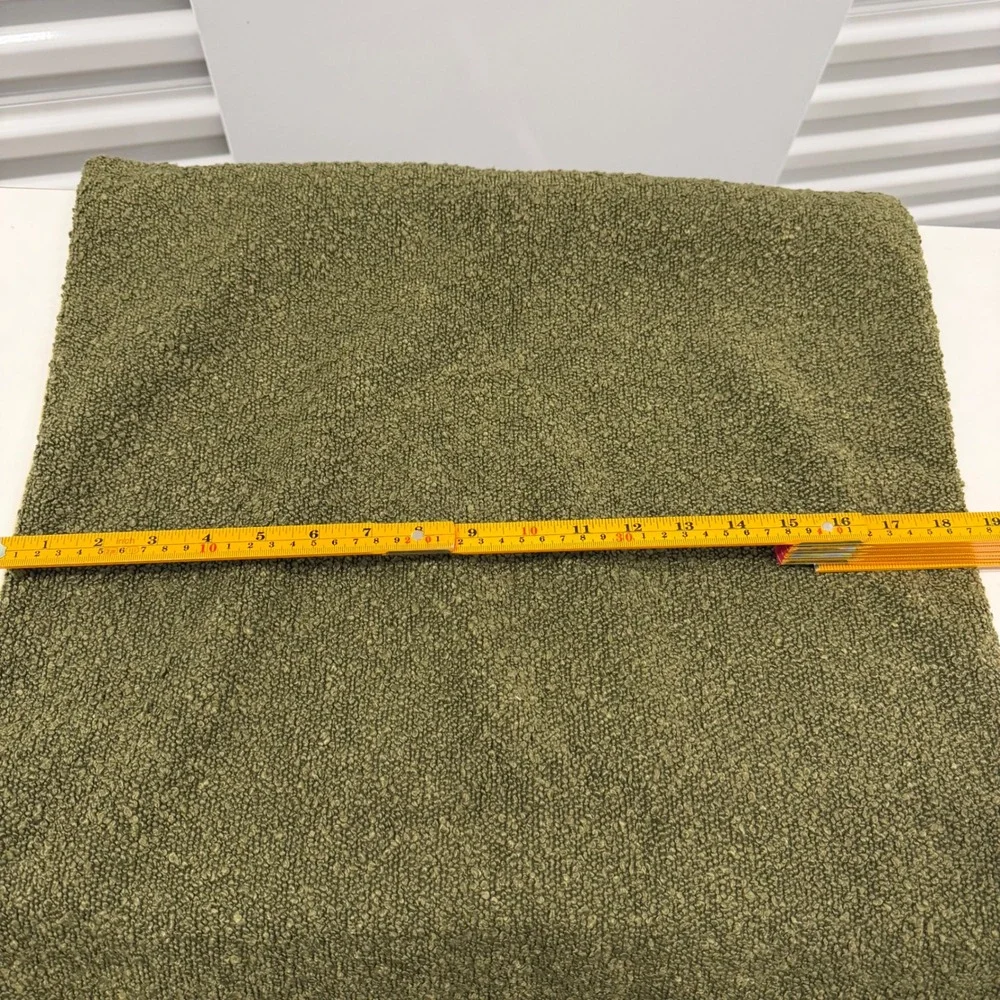 Set of 4 Boucle Throw Pillow Covers Earth Tones Olive Green Tan Cream Textured